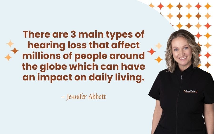 There are 3 main types of hearing loss that affect millions of people around the globe which can have an impact on daily living.